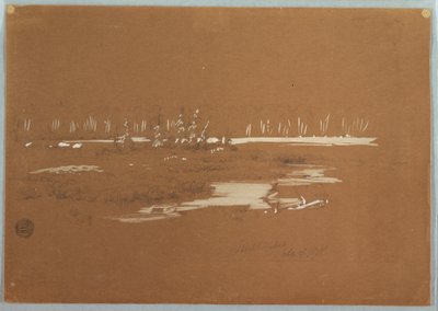 Zeichnung, Sumpfige Landschaft bei Millinocket, 20. September 1878 von Frederic Edwin Church