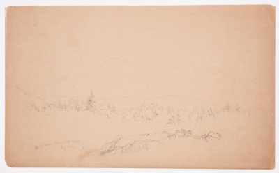 Zeichnung, Mount Katahdin vom Westen, August 1852 von Frederic Edwin Church