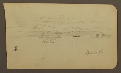 Zeichnung, Berglandschaft, Figur; Verso: Landschaft, 30. April 1885 von Frederic Edwin Church