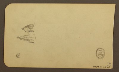 Zeichnung, Berglandschaft; Verso: Kirche mit Kuppel, April 1885 von Frederic Edwin Church