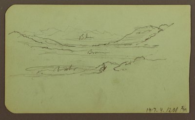 Zeichnung, Berglandschaft; Verso: Landschaft, 1883 von Frederic Edwin Church