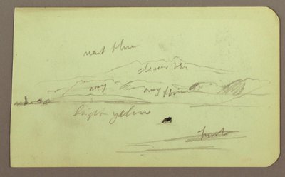 Zeichnung, Berglandschaft; Verso: Sitzende Figur, Berg, 1883 von Frederic Edwin Church