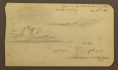 Zeichnung, Berglandschaften; Rückseite: Bergflanke, Tocatecas, 22. Dezember 1884 von Frederic Edwin Church