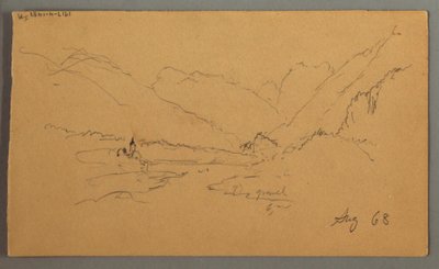 Zeichnung, Berggipfel, 1868 von Frederic Edwin Church