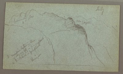 Zeichnung, Berggipfel, Juli möglicherweise 1868 von Frederic Edwin Church