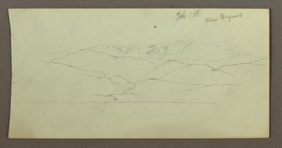 Zeichnung, Gebirgskette, Februar 1868 von Frederic Edwin Church