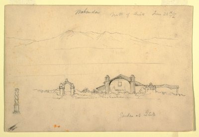 Zeichnung, Gebirgskette mit dem Mohanda, nördlich von Quito (?), 24. Juni 1857 von Frederic Edwin Church