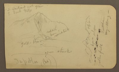 Zeichnung, Berg, Zapotlan; Rückseite: Bewaldeter Hang, Cuitzeo-See, Januar 1885 von Frederic Edwin Church