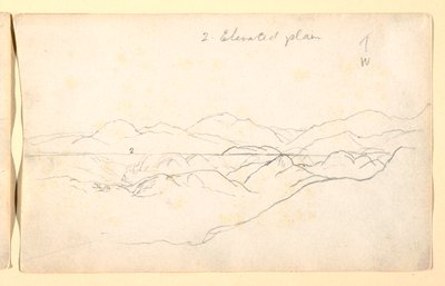 Zeichnung, Berglandschaft, Kolumbien, 1853 von Frederic Edwin Church