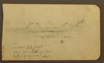 Zeichnung, Berge; Rückseite: Vorgebirge & Gebirgskette, 21. Dezember 1885 von Frederic Edwin Church