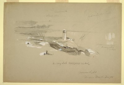 Zeichnung, Niagarafälle von Terrapin Point, 20. März 1856 von Frederic Edwin Church