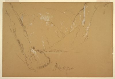 Zeichnung, Obersee, nahe Berchtesgaden, Bayern, 17. Juli 1868 von Frederic Edwin Church