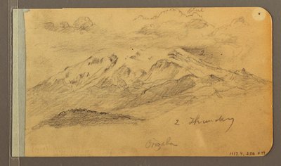 Zeichnung, Orizaba; Rückseite: Bewölkter Himmel, Dach, 1889 von Frederic Edwin Church