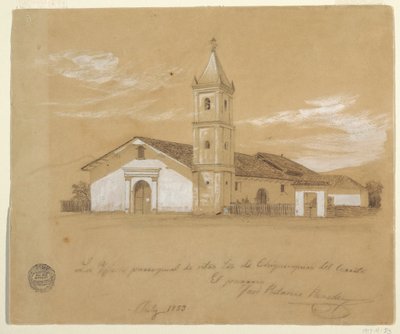 Pfarrkirche Unserer Lieben Frau von Chiquinquira del Cerrito, Chiquinquira, Kolumbien, Juli 1853 von Frederic Edwin Church