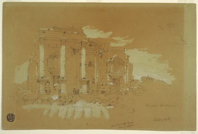 Zeichnung, Tempel in Mismiyeh, Syrien, 28. April 1868 von Frederic Edwin Church