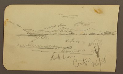 Blick in der Nähe des Seeufers, Cuitzeo; Verso: Blick in der Nähe des Sees Ahore, Cuitzeo, Februar 1885 von Frederic Edwin Church
