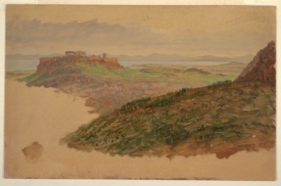 Ansicht der Akropolis vom Berg Lykabettus, Athen, April 1869 von Frederic Edwin Church