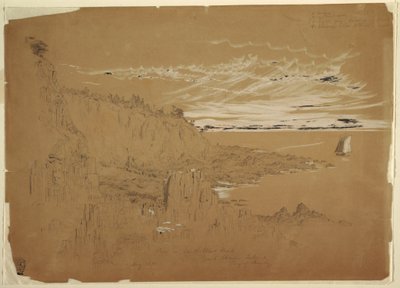 Zeichnung, Blick auf South West Head, Grand Manan Island, Bay of Fundy, Kanada, August 1851 von Frederic Edwin Church