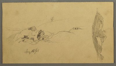 Frauen waschen an einem Trog, Berge, 28. August 1868 von Frederic Edwin Church