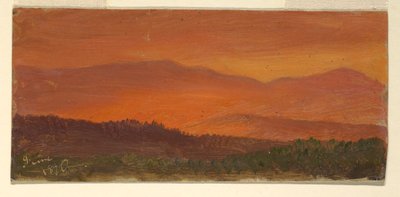 Hudson-Tal und ferne Berge bei Sonnenuntergang von Frederic Edwin Church
