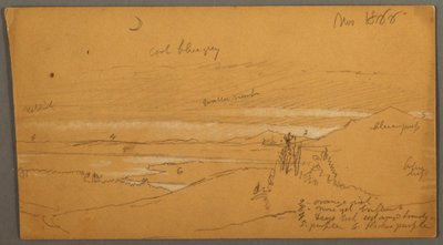 Fluss durch Bergtal mit Himmel und Halbmond von Frederic Edwin Church
