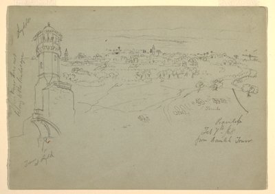 Turm in Lydda und Ramleh von Ramleh-Turm aus gesehen, Palästina [Ramleh, Israel] von Frederic Edwin Church