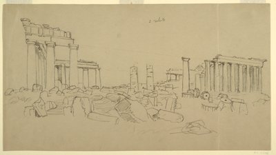 Ansicht des Parthenon und umliegender Ruinenfragmente von Westen, Athen, Griechenland von Frederic Edwin Church