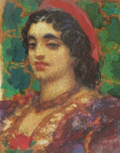 Studie eines Frauenkopfes von Frederic Leighton