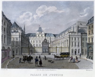 Palais de Justice - in Paris en 1832 von Martens von Frederic Martens
