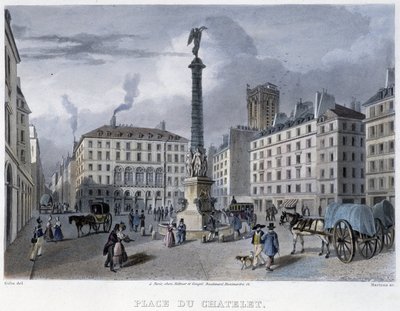 Place du Chatelet - in „Paris en 1832“ von Martens von Frederic Martens