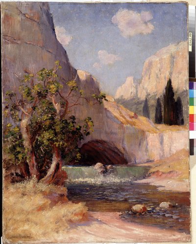 Blick auf Fontaine du Vaucluse, Landschaft der Provence von Frederic Montenard