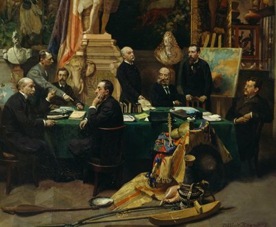 Jules Ferry (1832-1893) begrüßt Delegierte der Kolonien im November 1892 von Frederic Regamey
