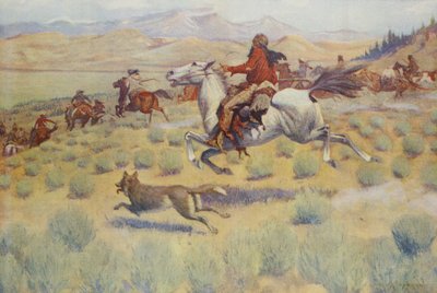 Jagd auf der Prärie, aus Colliers Weekly, 1904 von Frederic Remington