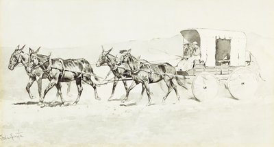 Eine von Williamsons Bühnen, ca. 1892 von Frederic Remington