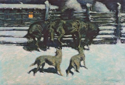 Der Hilferuf (In der Enge) ca. 1908 von Frederic Remington