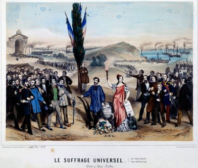 Allegorie auf das allgemeine Wahlrecht von Alexandre Auguste Ledru-Rollin (1807-1874) von Frederic Sorrieu