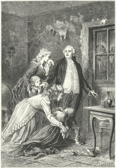 Ludwig XVI. verabschiedet sich vor seiner Hinrichtung von seiner Familie von Frederic Theodore (after) Lix