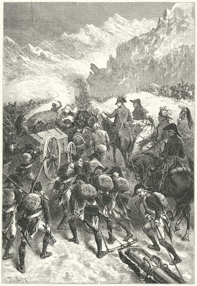 Napoleon führt seine Armee über die Alpen von Frederic Theodore (after) Lix