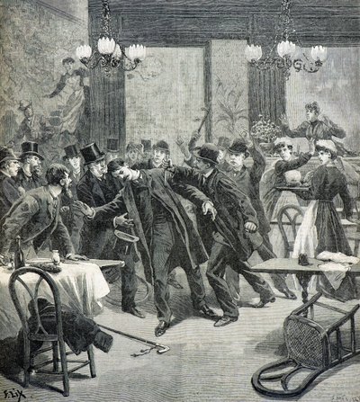 Angriff des Anarchisten Leauthier von Frederic Theodore Lix