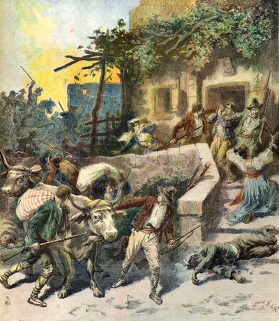 Plünderung eines Hauses in Sizilien von Frederic Theodore Lix