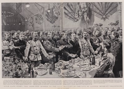 Auld Lang Syne, das Abschiedsessen für die HAC-Batterie der City of London Imperial Volunteers von Frederic de Haenen