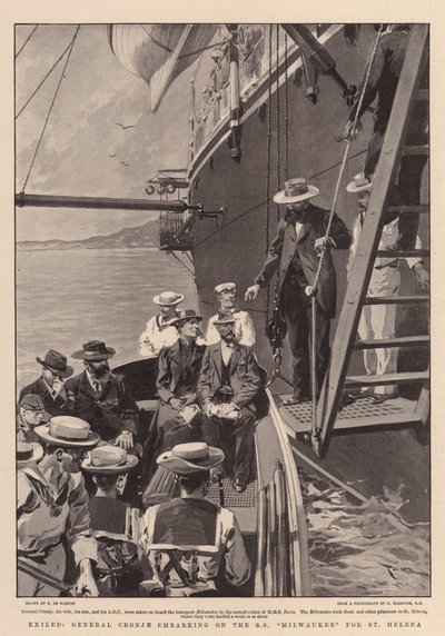Im Exil, General Cronje geht an Bord der SS Milwaukee nach St. Helena von Frederic de Haenen