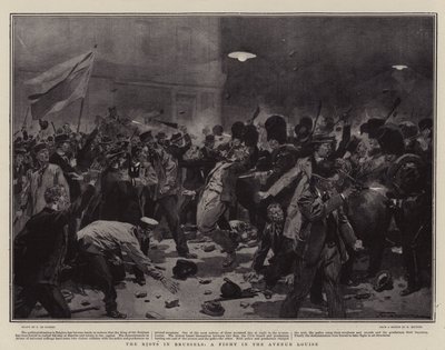 Die Unruhen in Brüssel, ein Kampf in der Avenue Louise von Frederic de Haenen