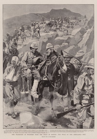 Der Transport von Verwundeten vom Schlachtfeld, die Arbeit der Sanitäter von Frederic de Haenen
