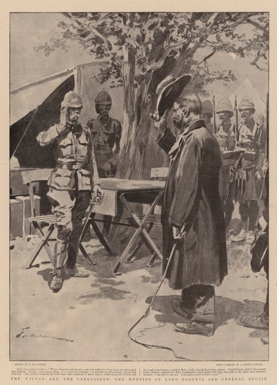 Der Sieger und der Besiegte, das Treffen von Lord Roberts und General Cronje von Frederic de Haenen