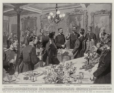 Der Besuch des Prinzen von Wales in Berlin, der Toast des Kaisers beim Mittagessen der 1. Dragonerwache von Frederic de Haenen