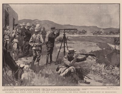 Beobachtung des Kampfes, Lord Roberts und sein Stab beobachten die letzten Phasen der Aktion von Driefontein von Frederic de Haenen