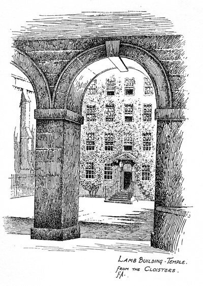 Lamb Building, Temple, von den Kreuzgängen, London von Frederick Adcock