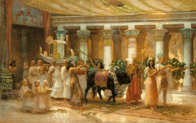 Die Prozession des heiligen Stiers Apis, ca. 1879 von Frederick Arthur Bridgman