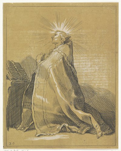 Kniender Heiliger im Gebet von Frederick Bloemaert